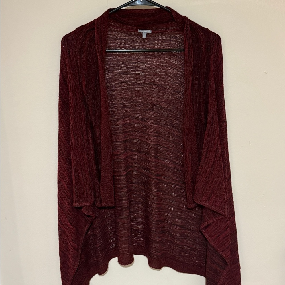 Charlotte Russe Open Cardigan size M; Red/Black thin-knit, long sleeve sweater